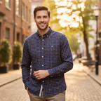 U.S. Polo Assn. Men's Navy Plaid Long Sleeve Shirt XL