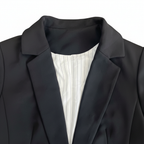 Women's Tailored Black Single-Button Blazer