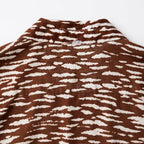 Women's Brown Abstract Dash Pattern Long Sleeve Shirt