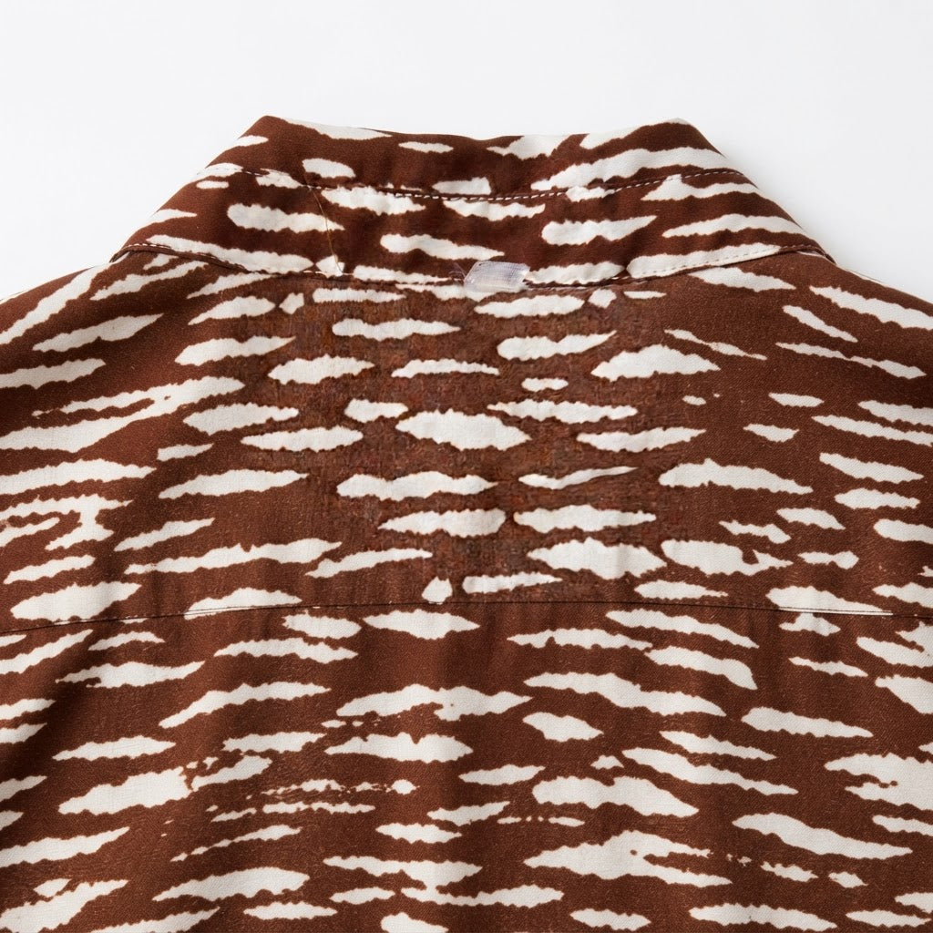 Women's Brown Abstract Dash Pattern Long Sleeve Shirt