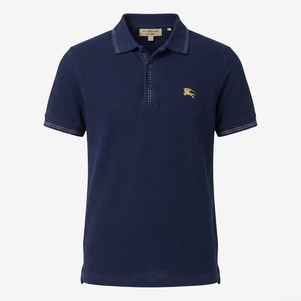 Burberry Burberry Navy Blue Short Sleeve Piqué Polo Shirt