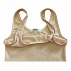 Women's Ribbed Peach Scoop Neck Crop Tank Top