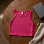 SHEIN Hot Pink Ribbed Sleeveless Crop Top for Girls