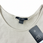 Women's Cream Scoop Neck Linen Blend Tank Top