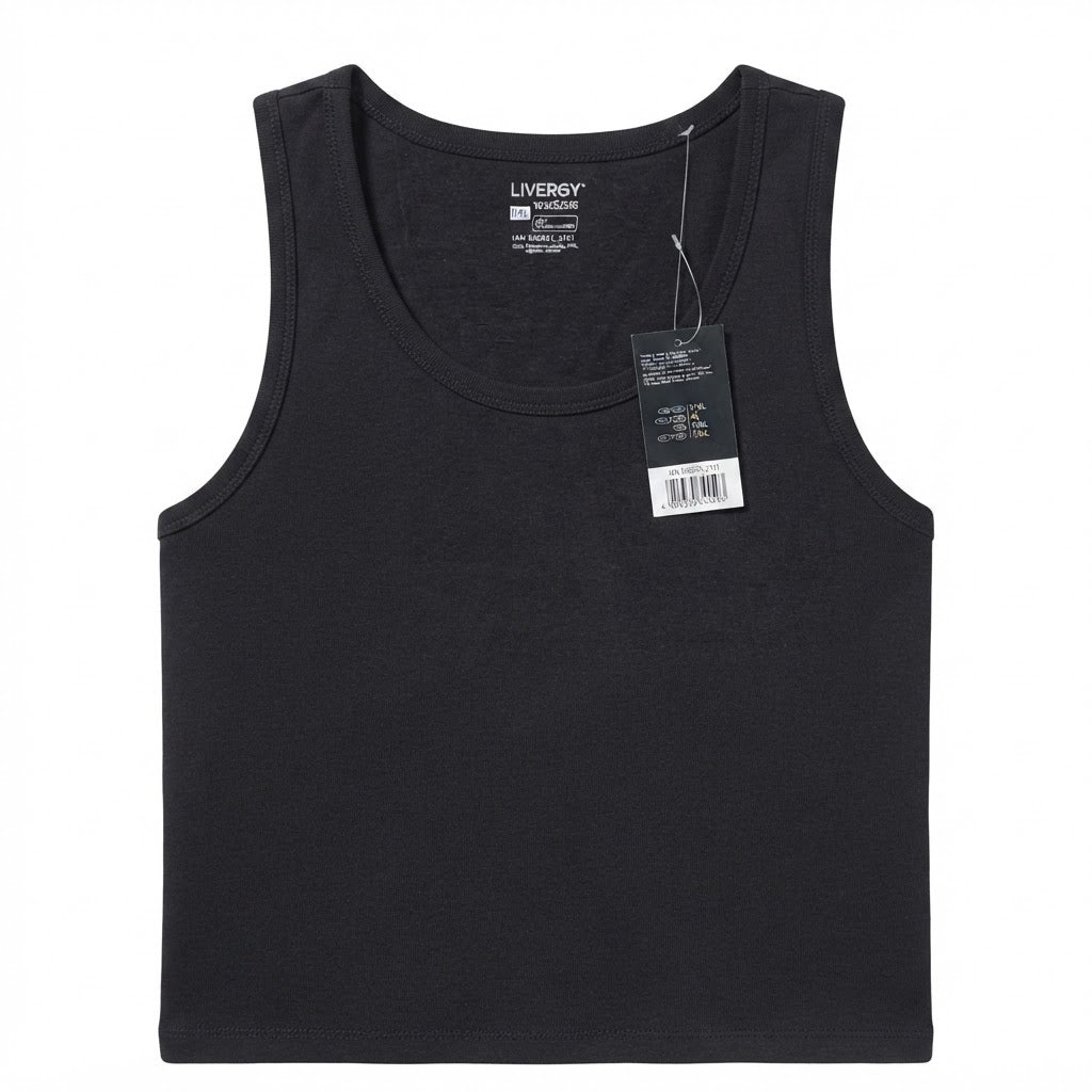 LIVERGY Men's Classic Black Cotton Tank Top