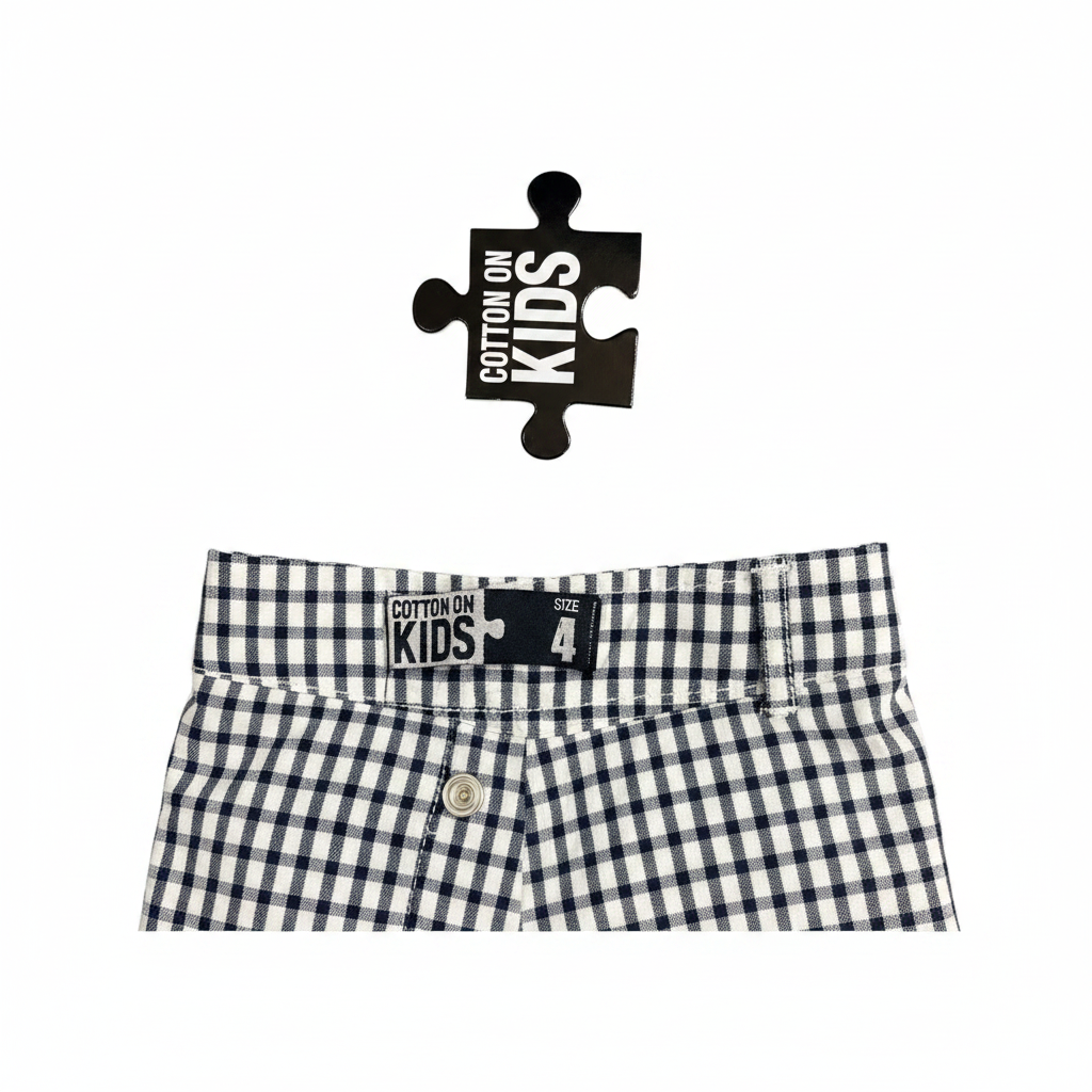 COTTON ON KIDS Kids Navy and White Gingham Tailored Shorts