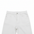 Premium White High-Waisted Wide-Leg Denim Pants