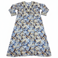 Women's Blue Tie-Dye Beaded Kaftan Maxi Dress