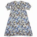 Women's Blue Tie-Dye Beaded Kaftan Maxi Dress