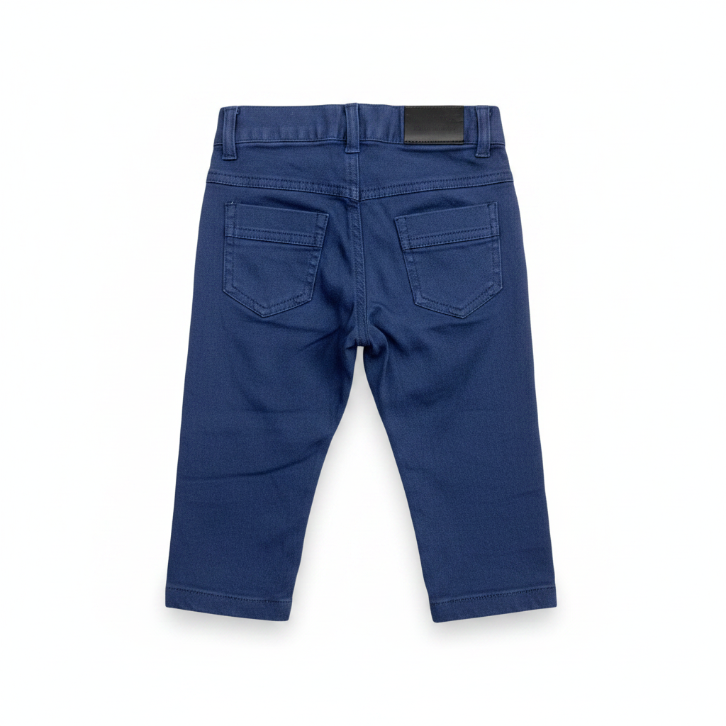Babybol Minibol Kids Navy Blue Cotton Chino Pants - Smart Ca