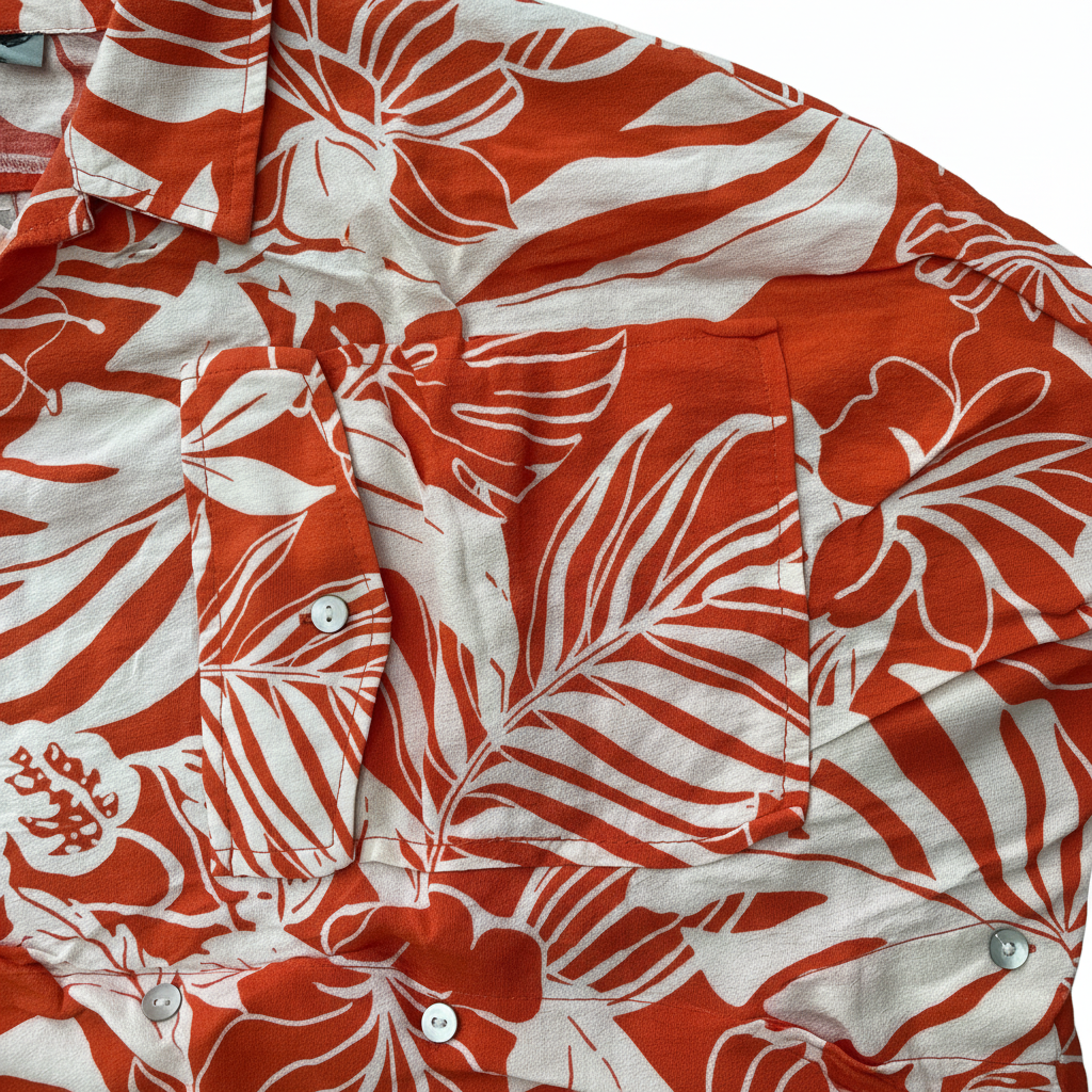 Mango MNG Orange Tropical Print Sleeveless Blouse