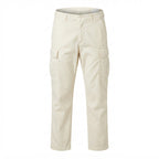 Women's Cream Cotton Cargo Trousers with Flap Pockets
