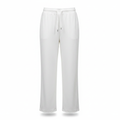 Women's White Wide-Leg Drawstring Lounge Trousers