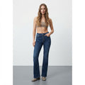 QS Deep Indigo Flared Jeans with Exposed Button Fly