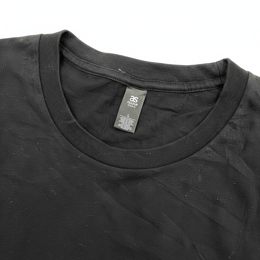 Men's WOOFYS AS Colour Staple Black Cotton T-Shirt - Size L