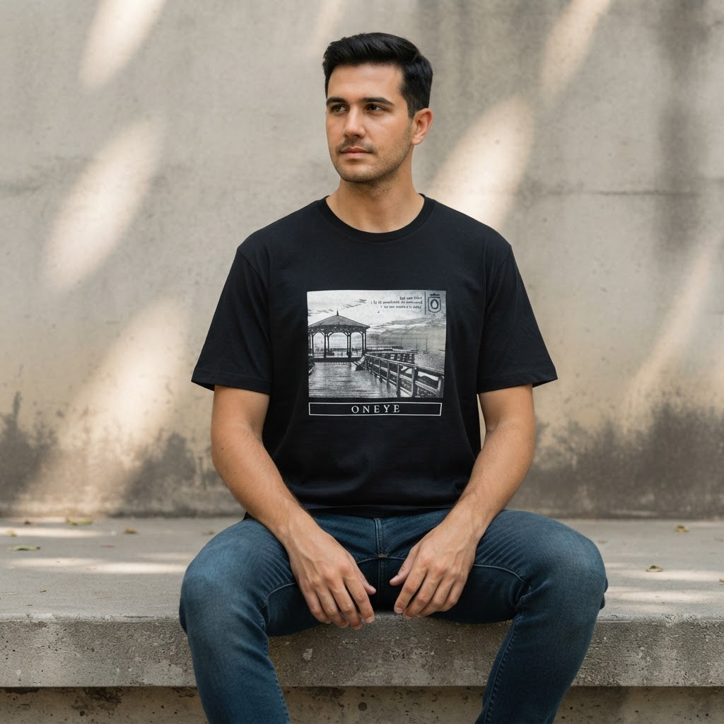 ONEYE Black ONEYE Graphic Print Relaxed T-Shirt