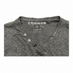 Connor Men's Grey Marle Graphic Henley T-Shirt - Size M