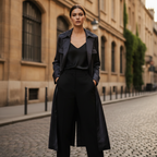 MNG Women's Charcoal Satin Maxi Shirt Dress with Epaulettes