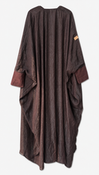 Women's Brown Metallic Open Front Draped Cape Abaya