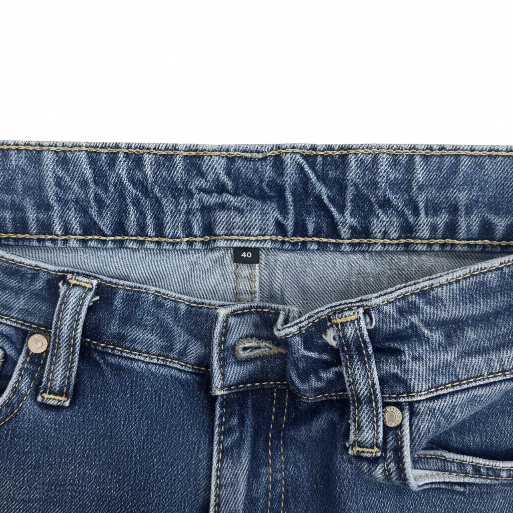 H&M High Waisted Wide Leg Blue Denim Jeans