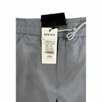 NEW WAY COLLECTION Men's Grey Elastic Waist Drawstring Trous