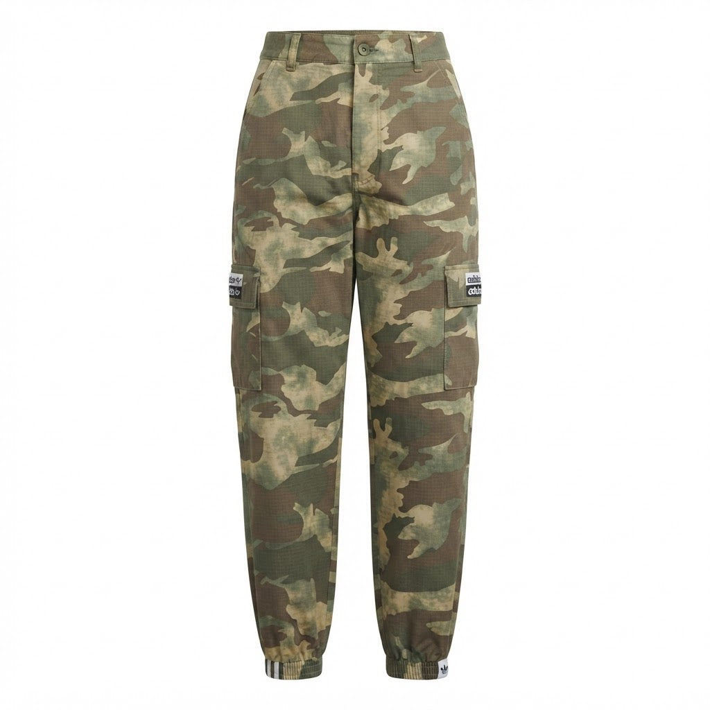 Adidas Originals Camo Ripstop Cargo Joggers with Three-Strip