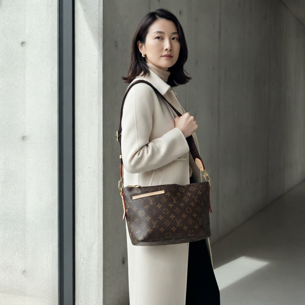 LOUIS VUITTON Monogram Coated Canvas Hobo Crossbody Bag