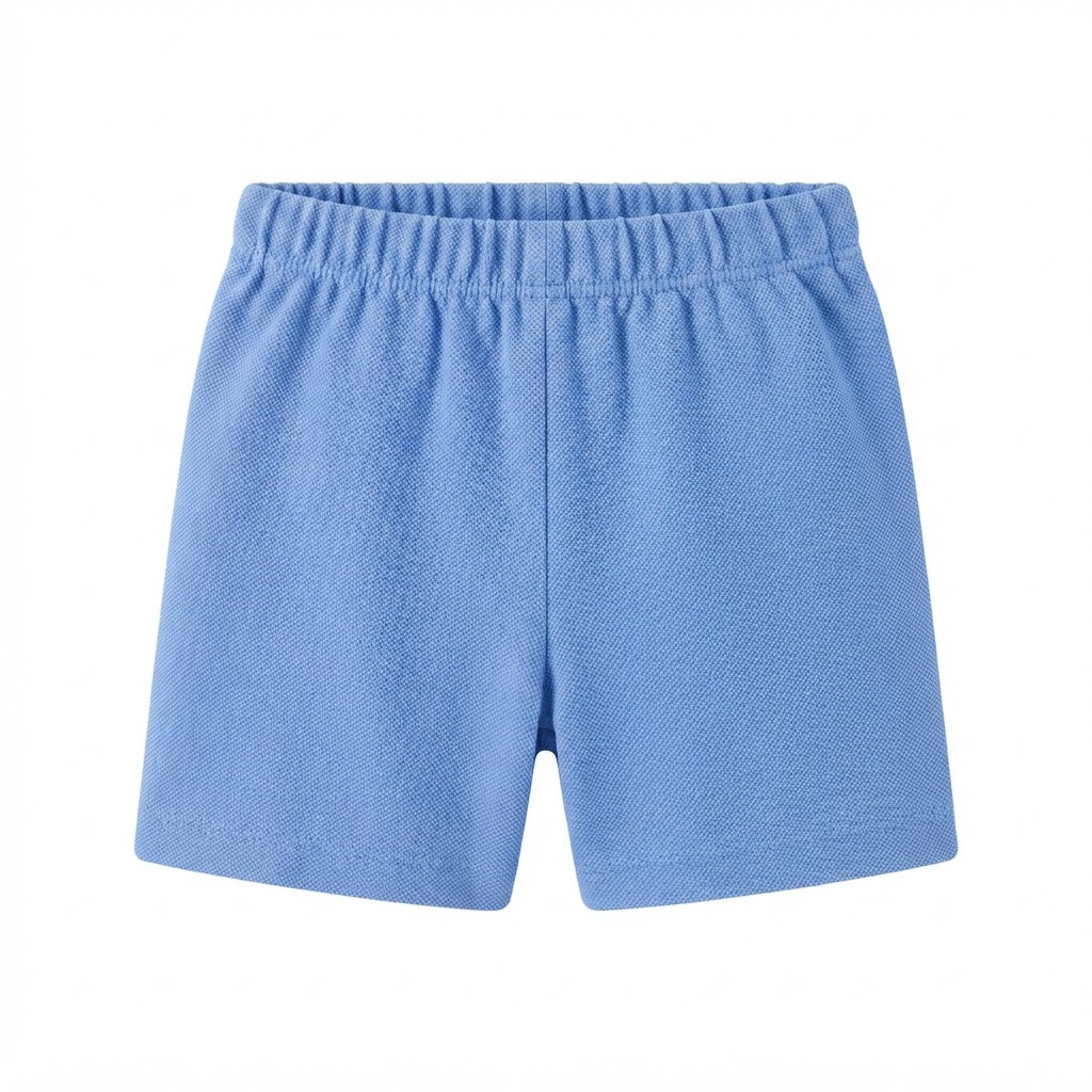 SHEIN SHEIN Cornflower Blue Piqué Knit Toddler Elastic Short