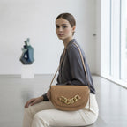 Beverly Hills Polo Club Tan Chain Saddle Bag