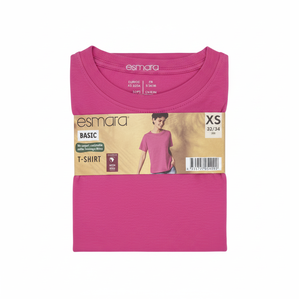 Esmara Women's Mustard Yellow Cotton Short Sleeve T-Shirt