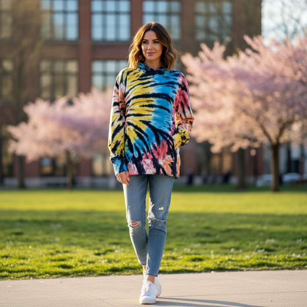 New Slaves Multi-Color Tie-Dye French Terry Hoodie - Size M