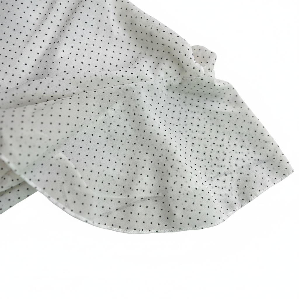 Women's White Polka Dot Flutter Sleeve Blouse