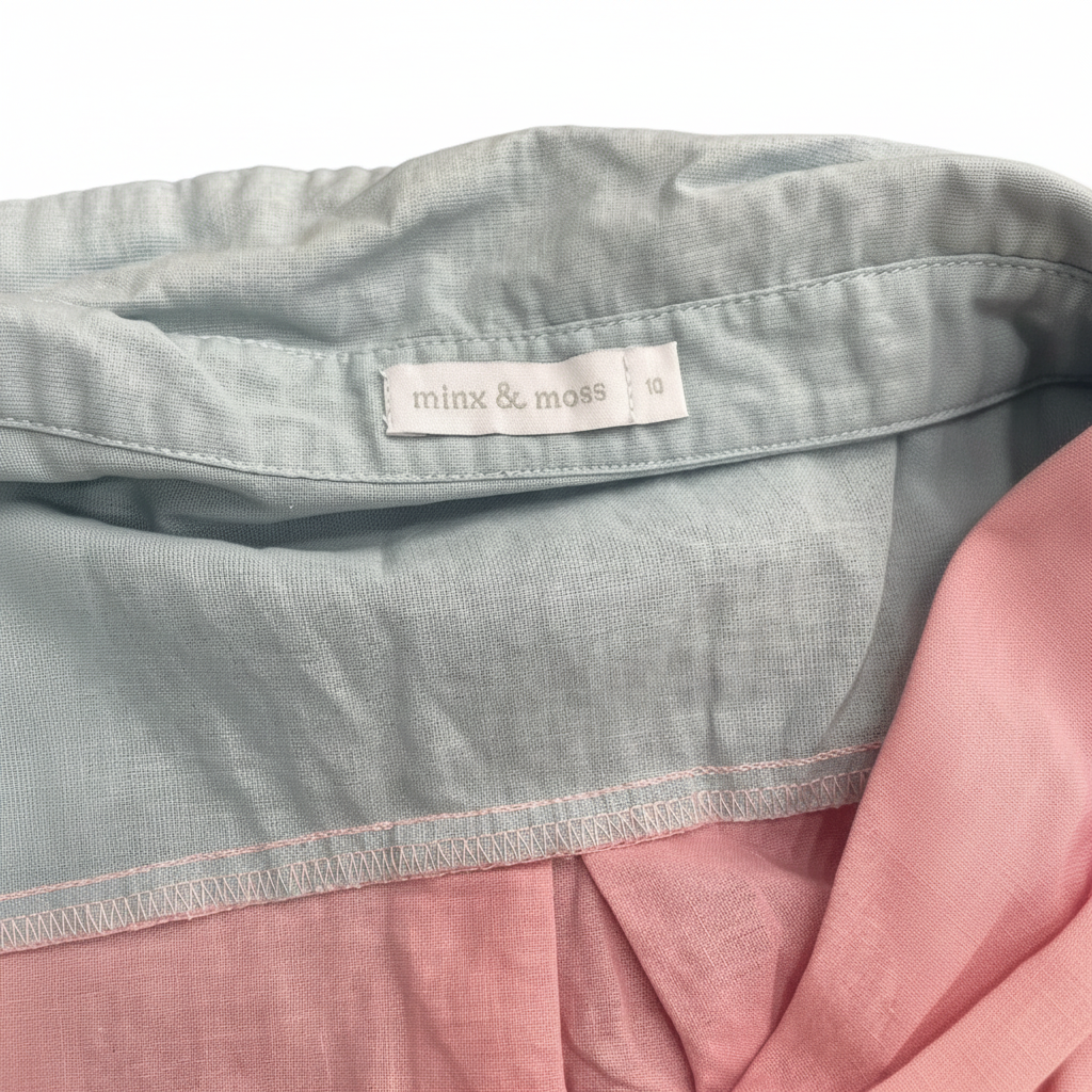 Minx & Moss Color-Block Linen Shirt - Size 10