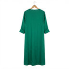 Women's Emerald Green Satin Longline Duster Kimono