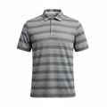 Men's Adidas Grey Striped Performance Polo Shirt