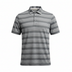 Men's Adidas Grey Striped Performance Polo Shirt