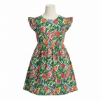 PRIMARK CARES Kids Green Tropical Floral Flutter Sleeve Dres