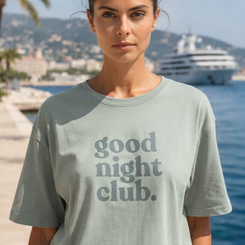 Target Sage Green Boxy Graphic T-Shirt - Good Night Club