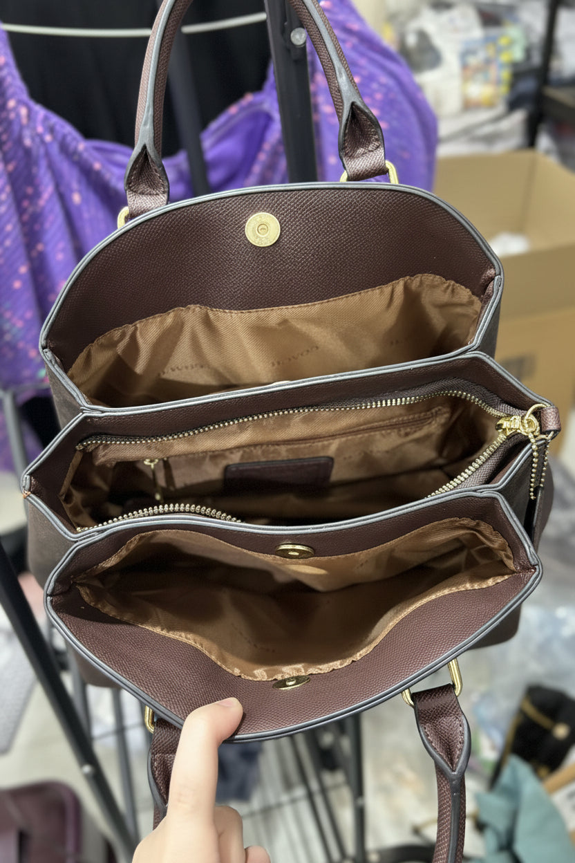 COACH NEW YORK Coach Signature Monogram Brown Satchel