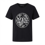 anko Black Merry Christmas Botanical Graphic T-Shirt XL
