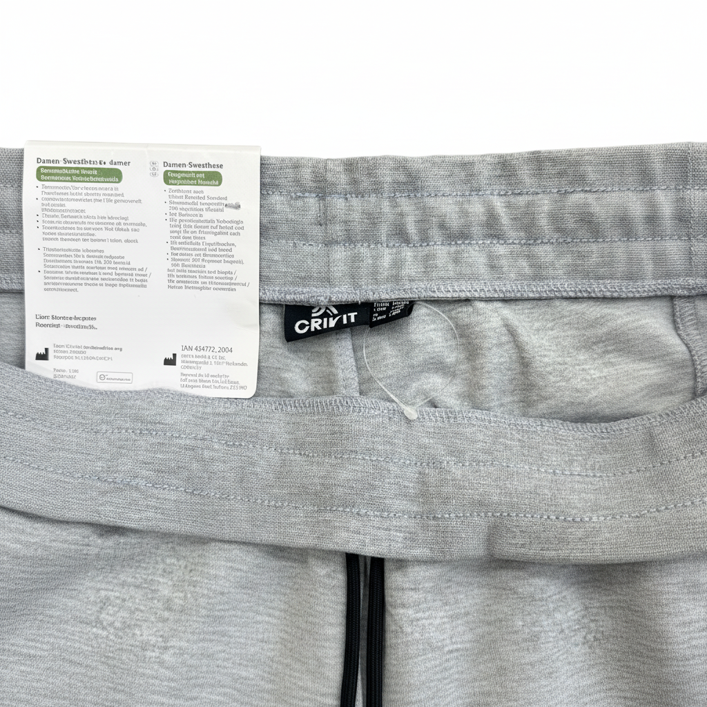 Crivit Women's Grey Melange Recycled Cotton Joggers