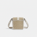 COACH Signature Monogram Canvas Crossbody Bag in Beige