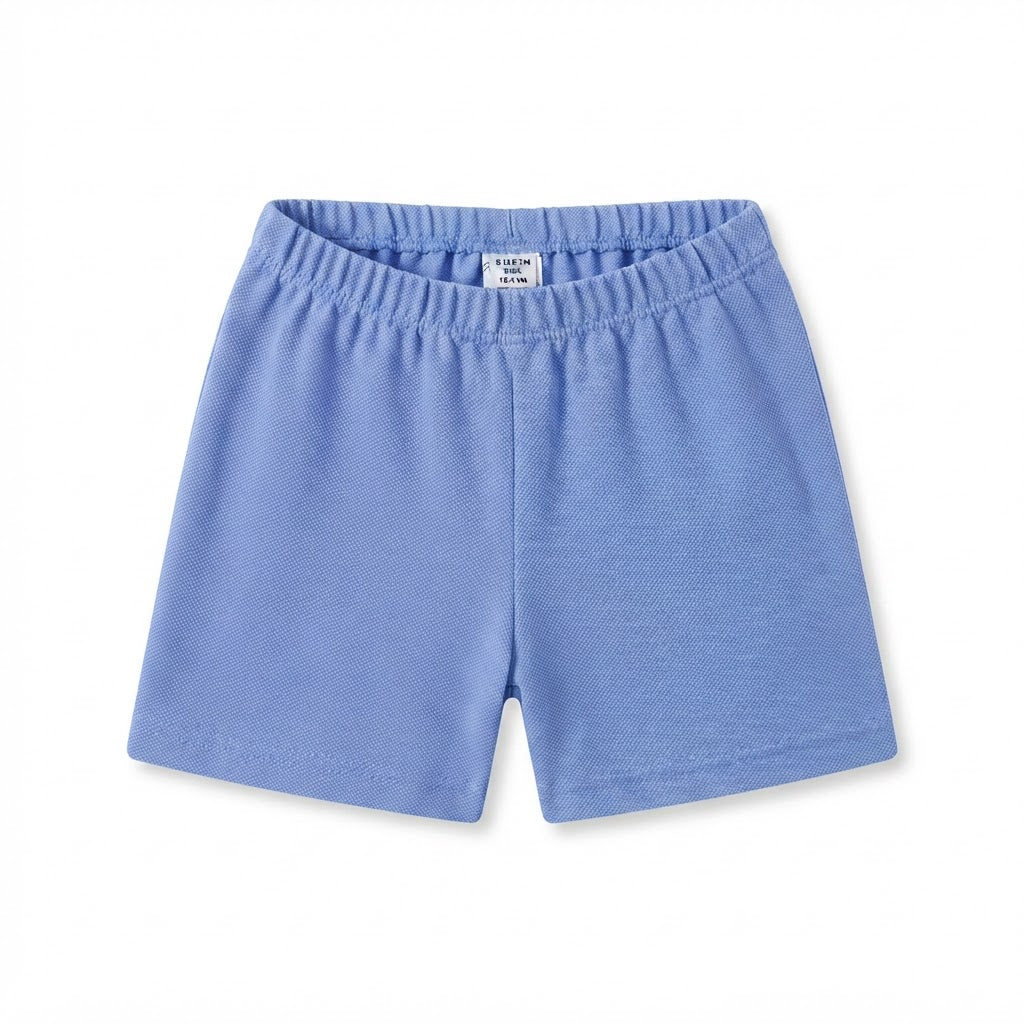 SHEIN SHEIN Cornflower Blue Piqué Knit Toddler Elastic Short