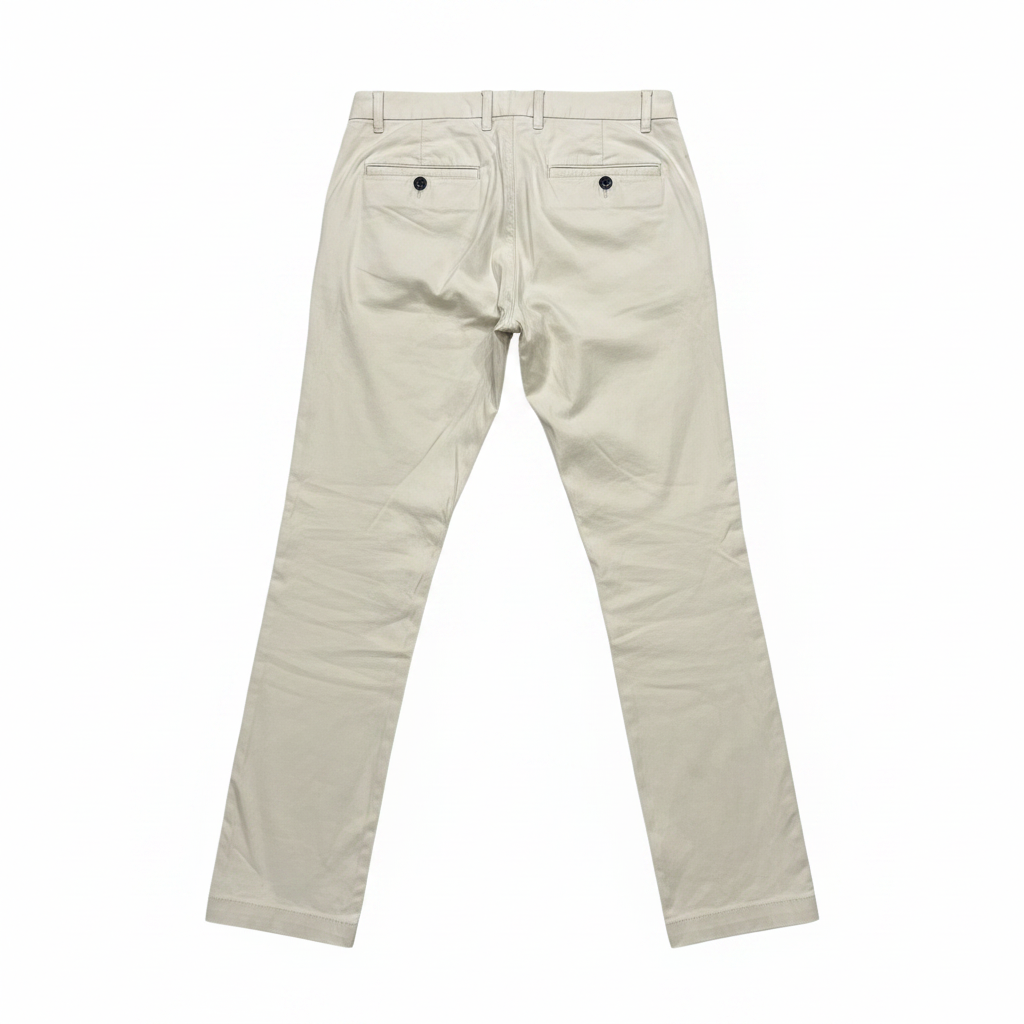 max Men's Beige Straight-Leg Cotton Chino Trousers