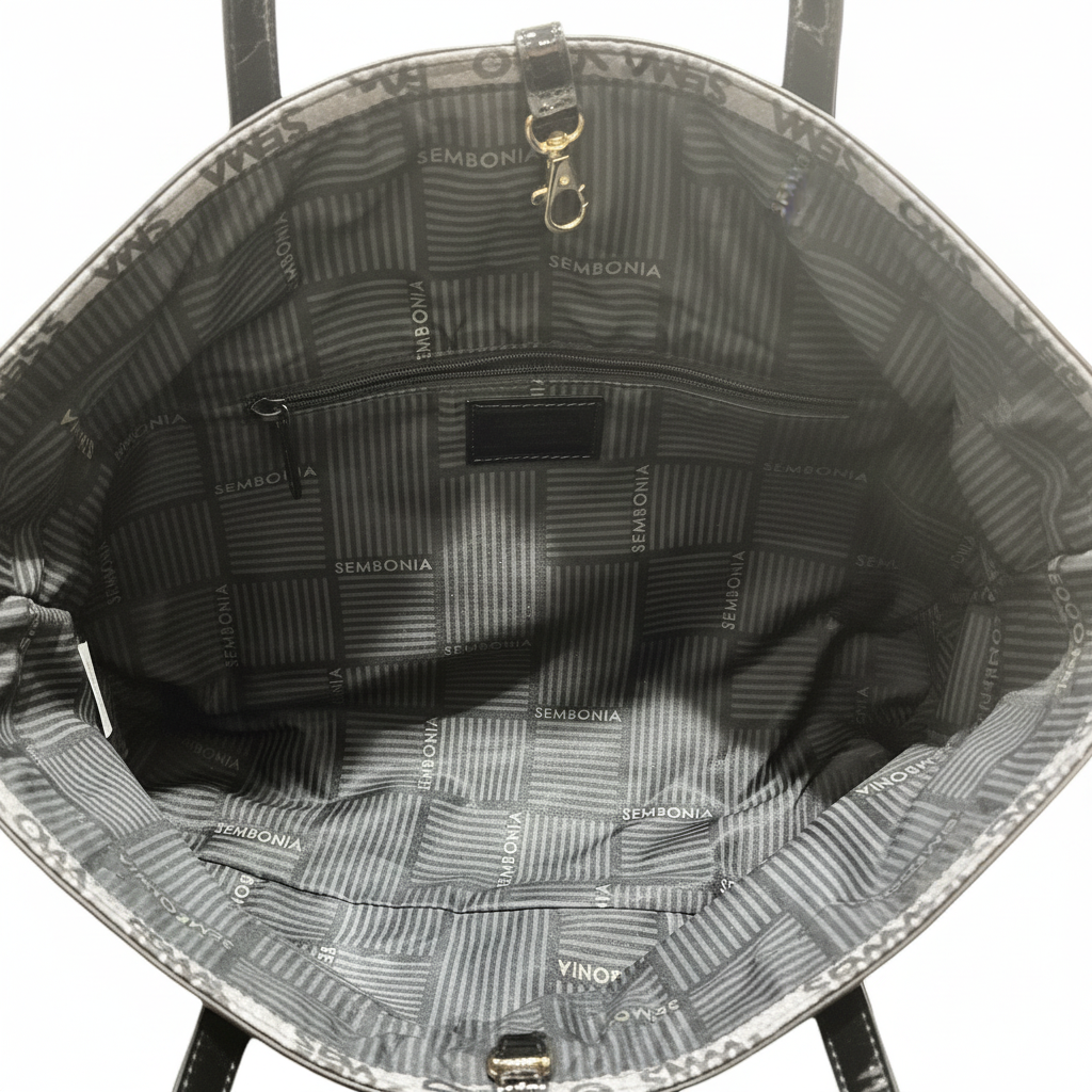 Sembonia Monogram & Checkered Hobo Bag with BS Charm