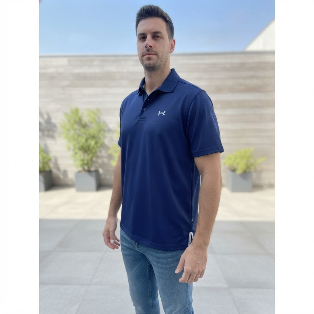 Under Armour Royal Navy Blue Loose Fit Performance Polo Shir