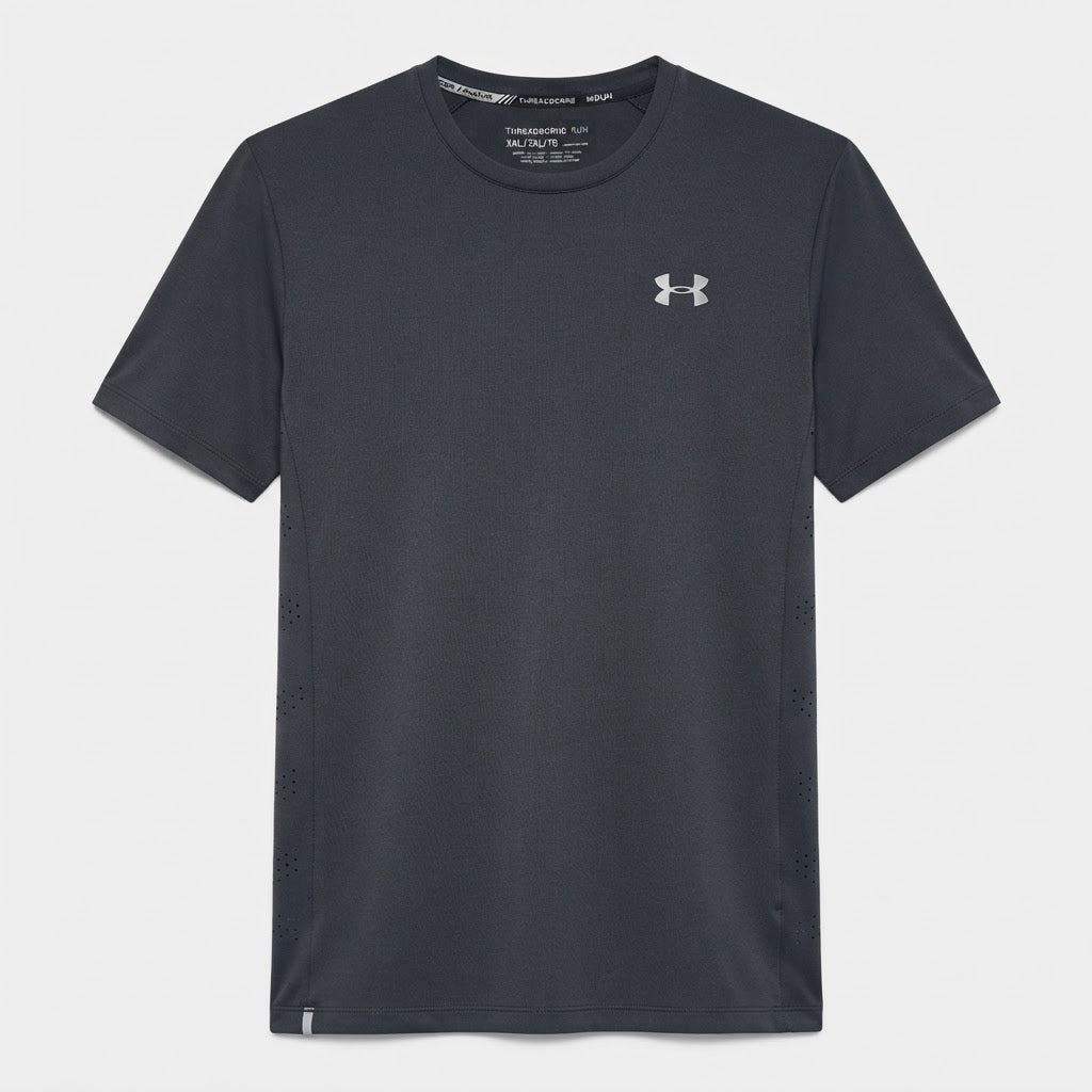 [WearU Generated:merch_clean_front] Dark Charcoal Grey Straight Athletic Tee – merch clean front