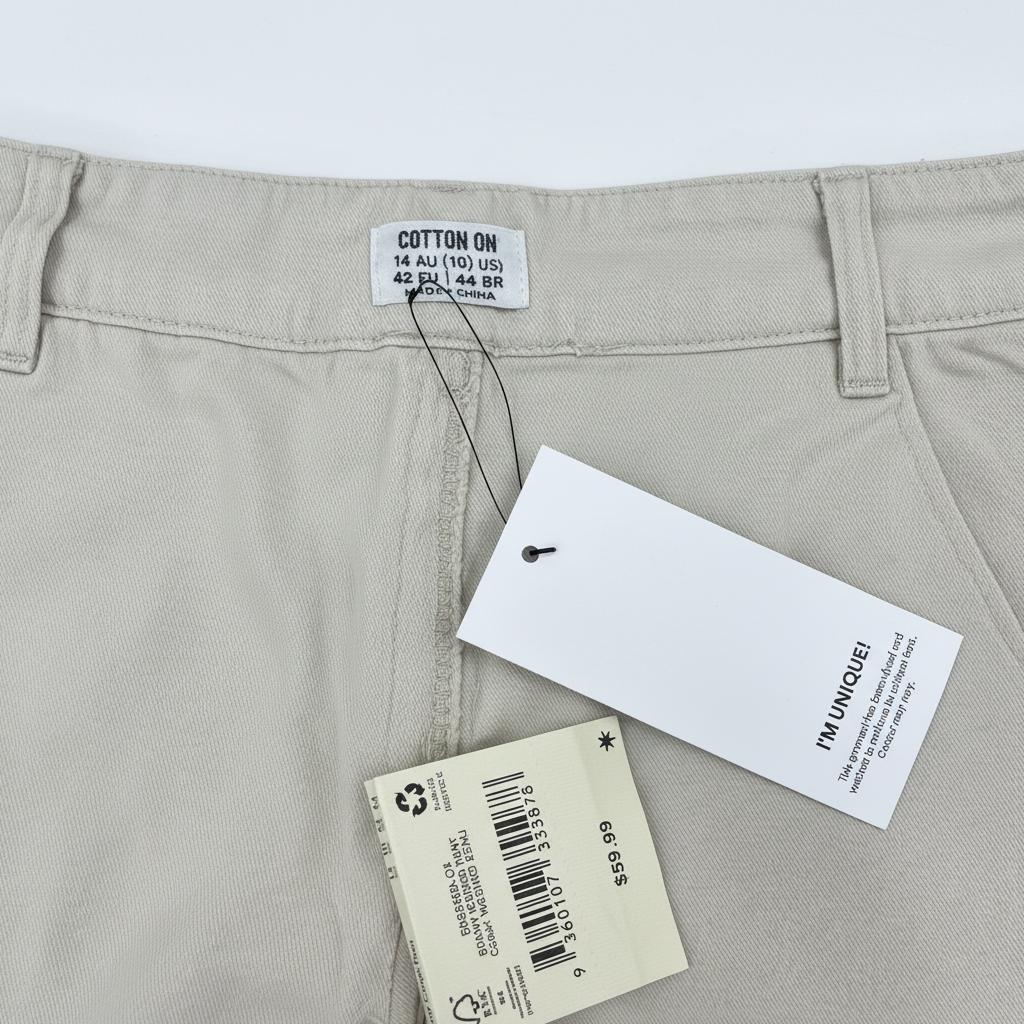 Cotton On Benny Cargo Pant in Washed Ecru - Size 10 US