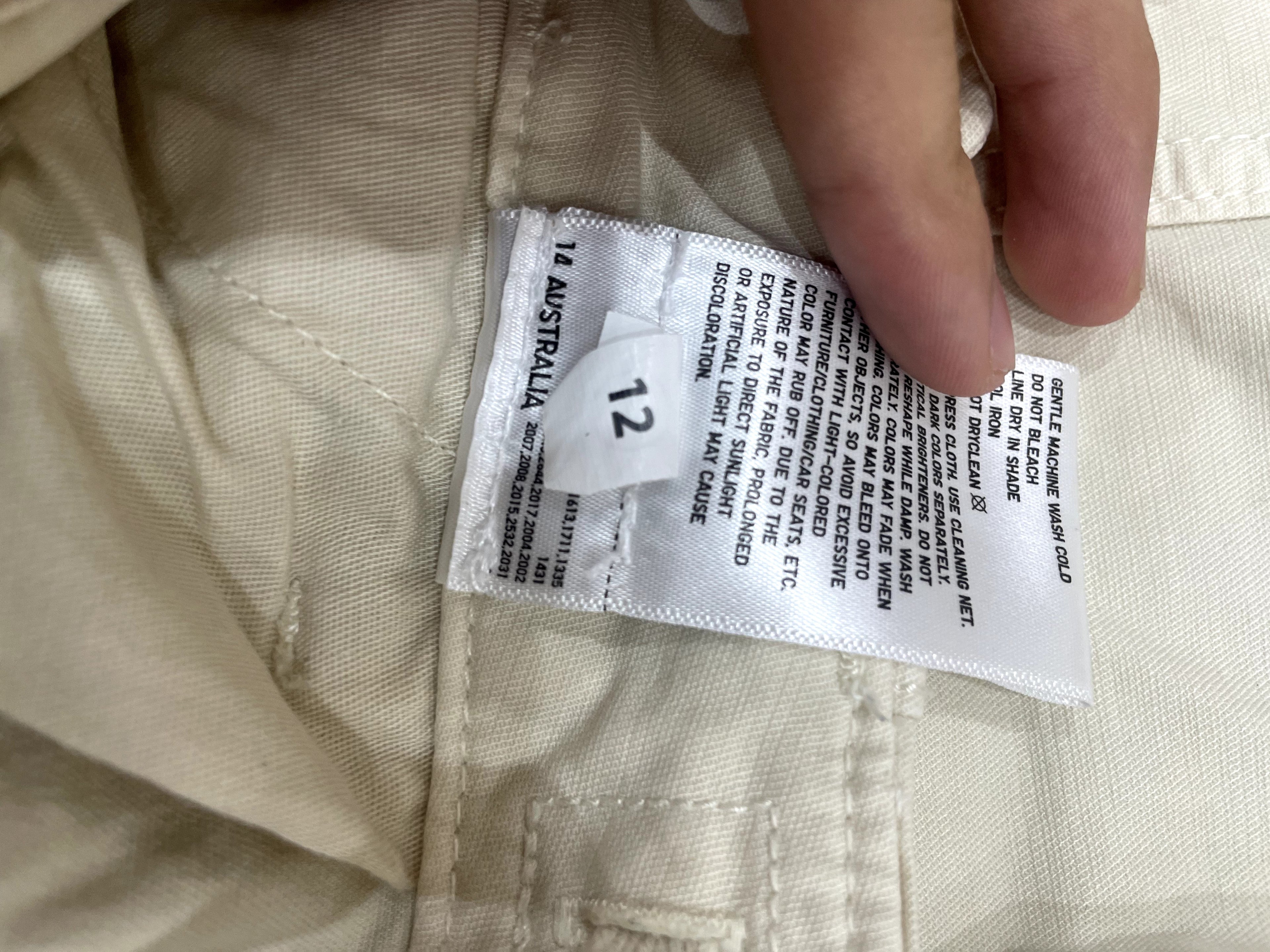 Women's Cream Cotton Cargo Trousers with Flap Pockets
