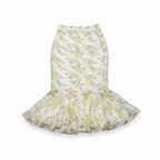 2TRENDY Women's Yellow Floral Ruffle Asymmetrical Midi Skirt